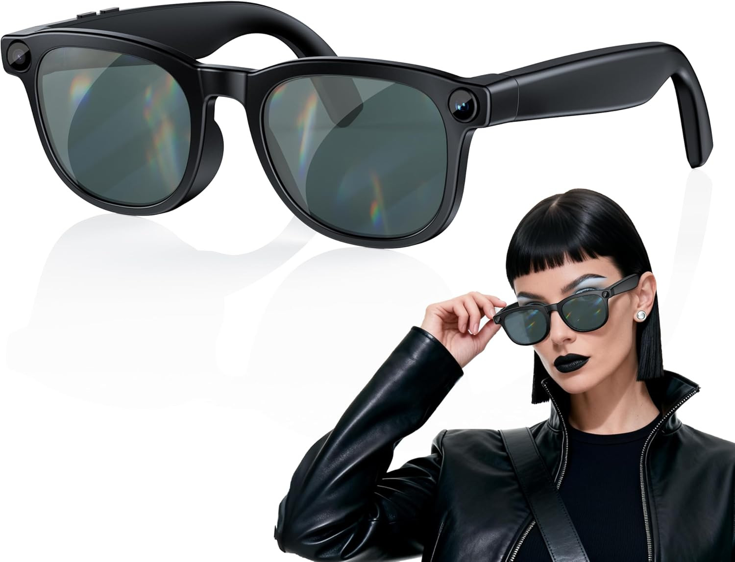 Latest AI Smart Glasses with 4K Camera – Hands-Free Video Recording, Open-Ear Au