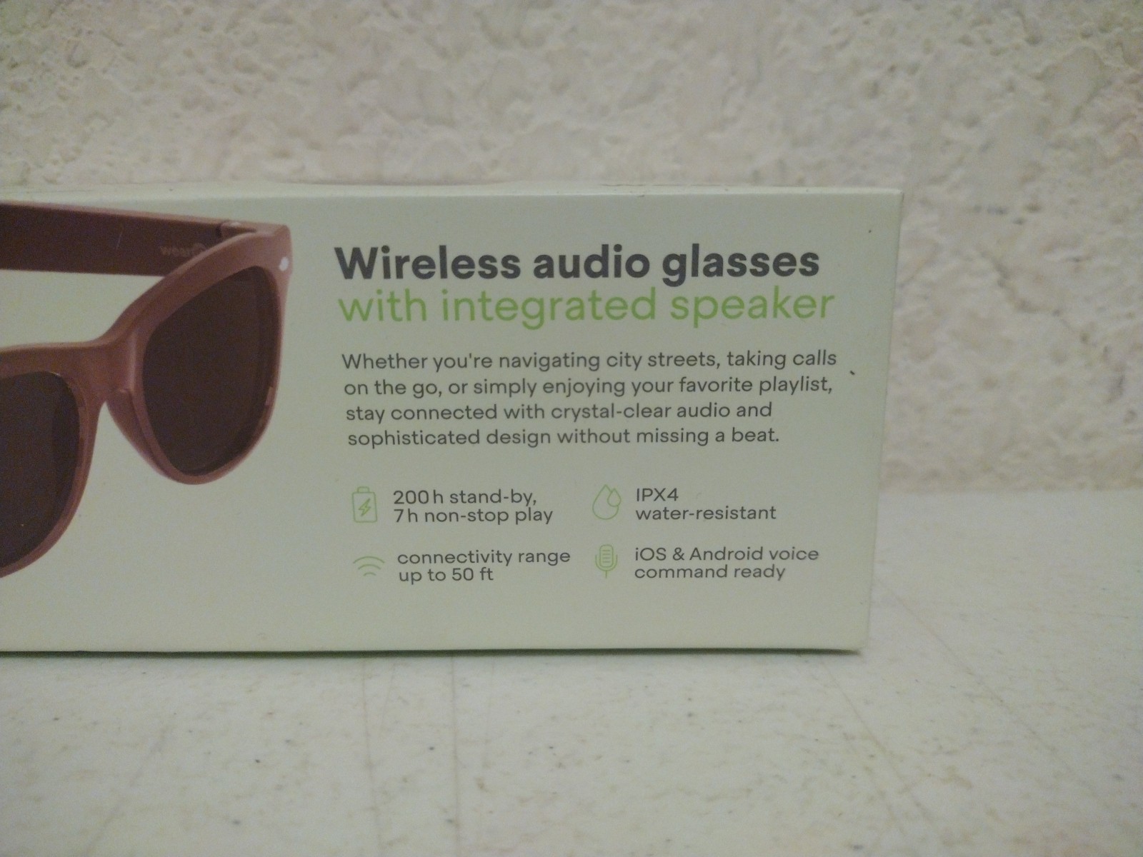 WeariQ Bluetooth Smart Glasses SS-BrownB1-Brown Glossy Frame. A