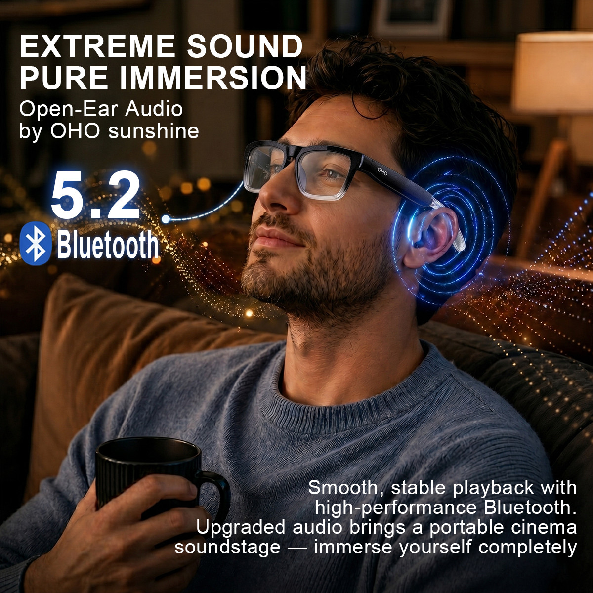 OhO Sunshine Smart Bluetooth AI Translation Glasses – Photochromic Lens