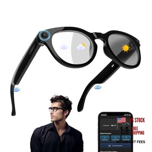 AI Smart Glasses with Camera 4K, 8MP HD Recording Glasses with Open-Ear Sound,