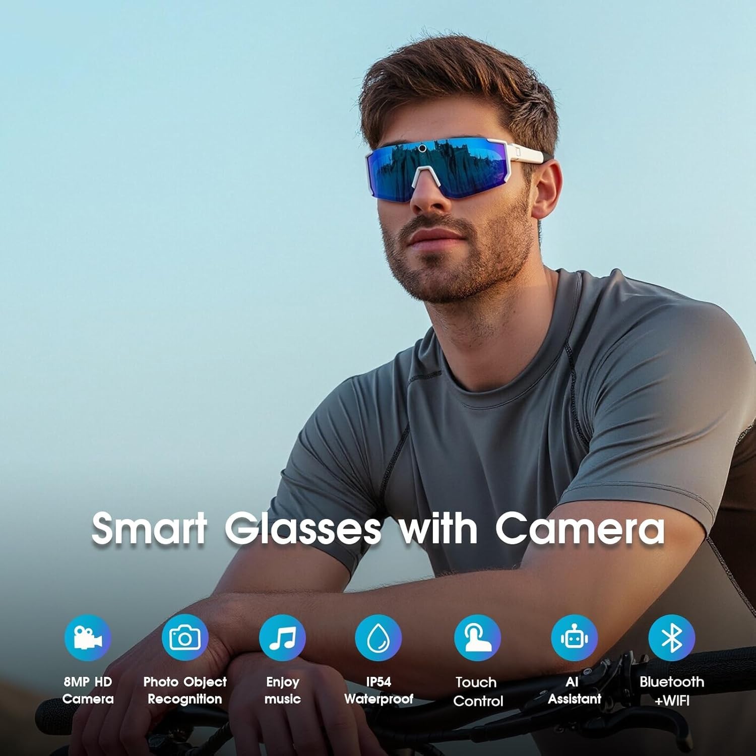 4K AI Smart Glasses with 8MP HD Camera & Bluetooth for Outdoor Adventures