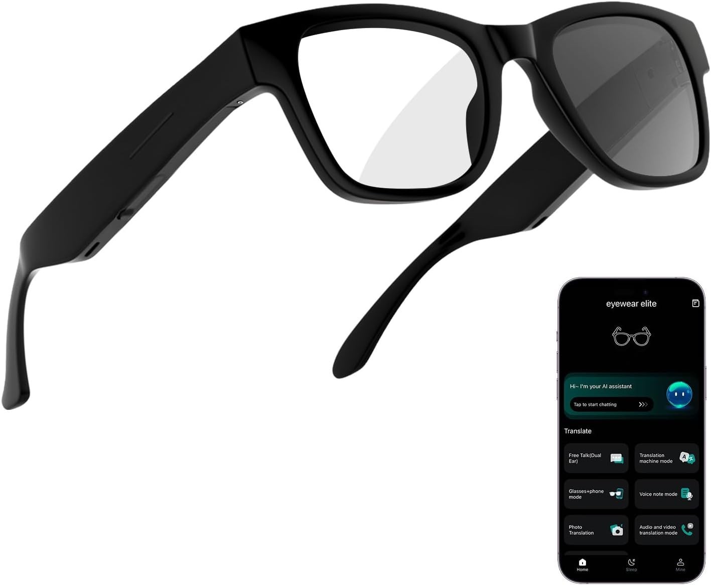 AI Smart Glasses with ChatGPT – Bluetooth, Real-Time Translation, Music & Han…