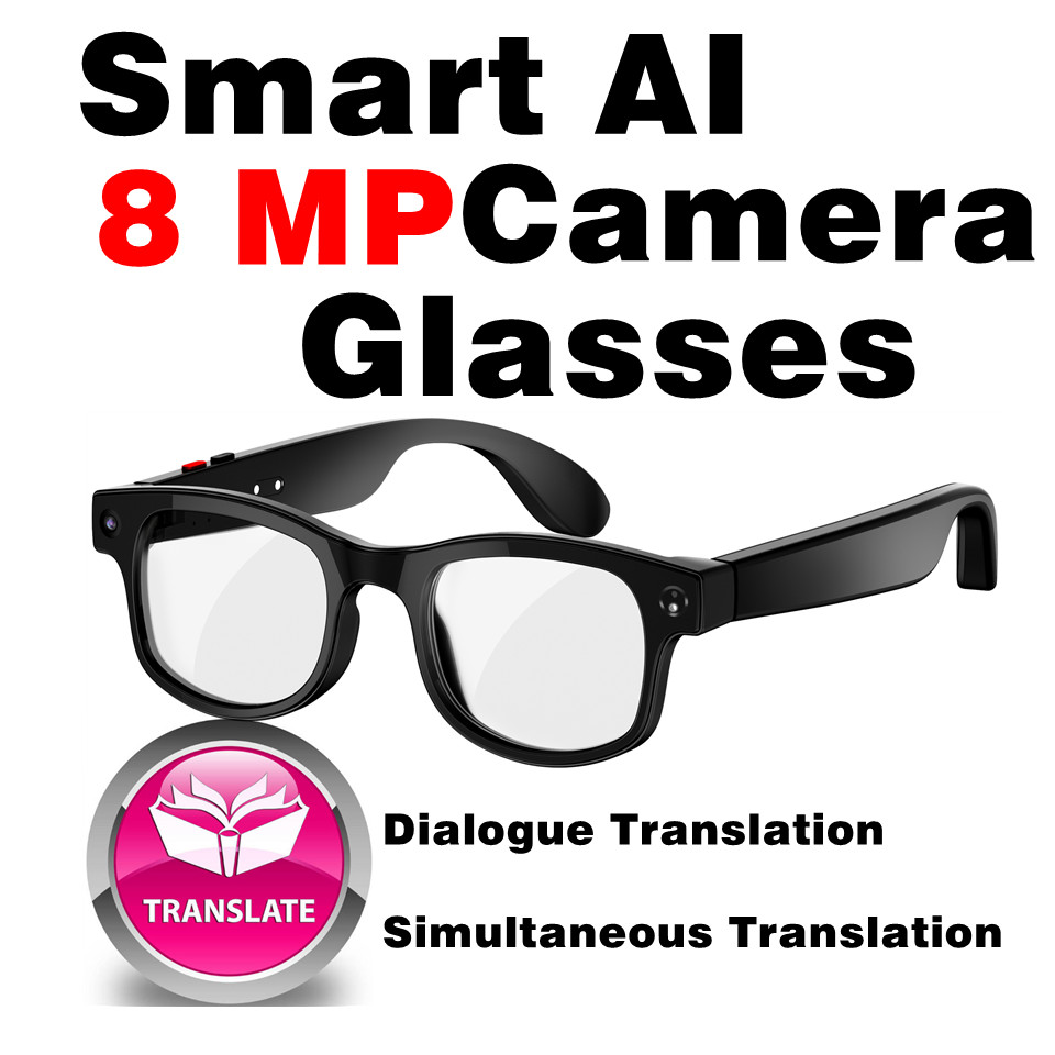 AI Smart camera glasses with optional color lenses for Fishing
