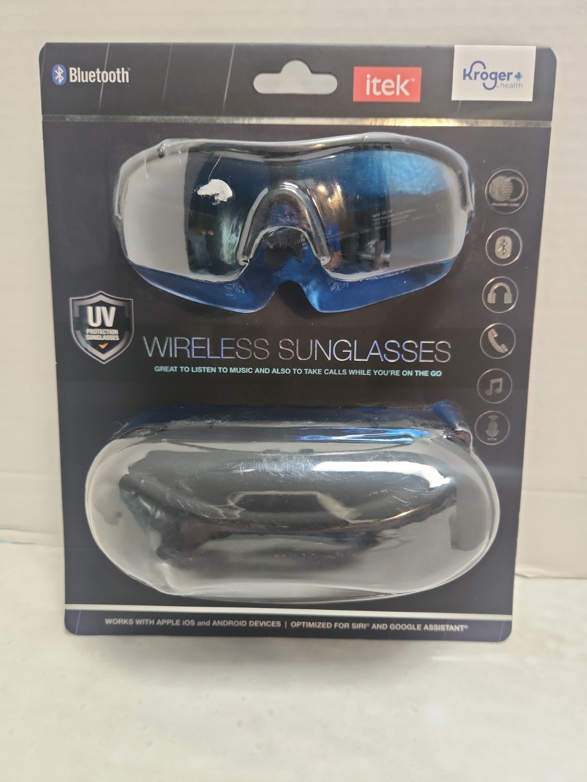 itek Wireless Bluetooth Sunglasses UV Protection Smart Glasses Android Apple