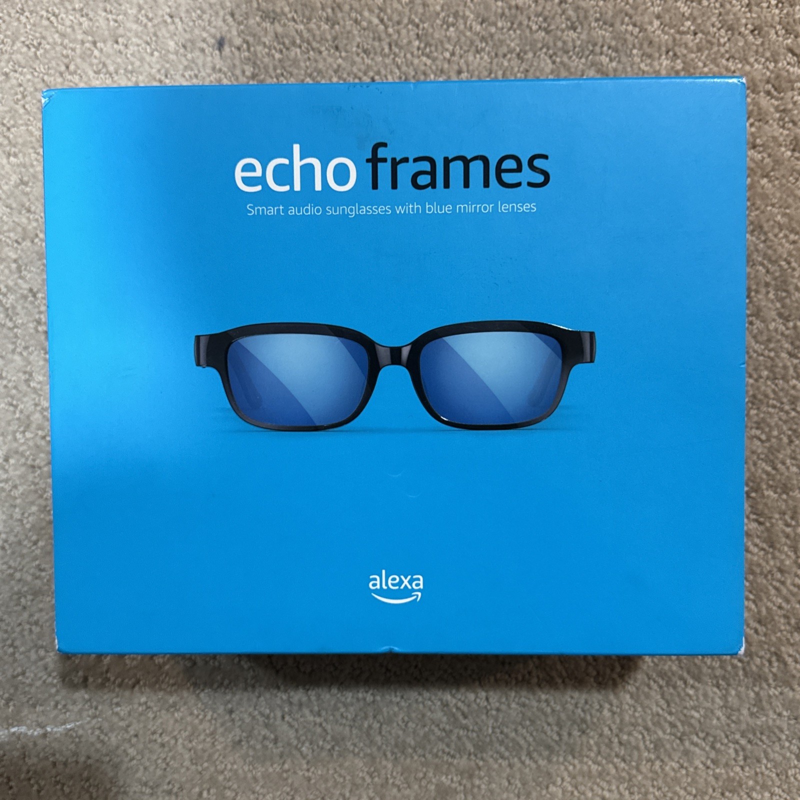 Amazon Echo Frames (2nd Gen) Smart Glasses: Classic Black With Blue Mirror Sunle
