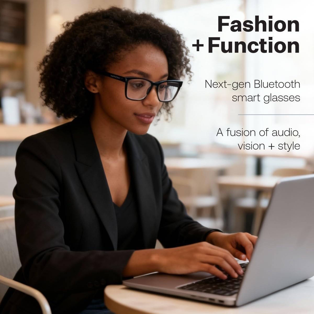 Harmonix SonaVue Smart Glasses, Bluetooth Audio Glasses with Open-Ear Sound