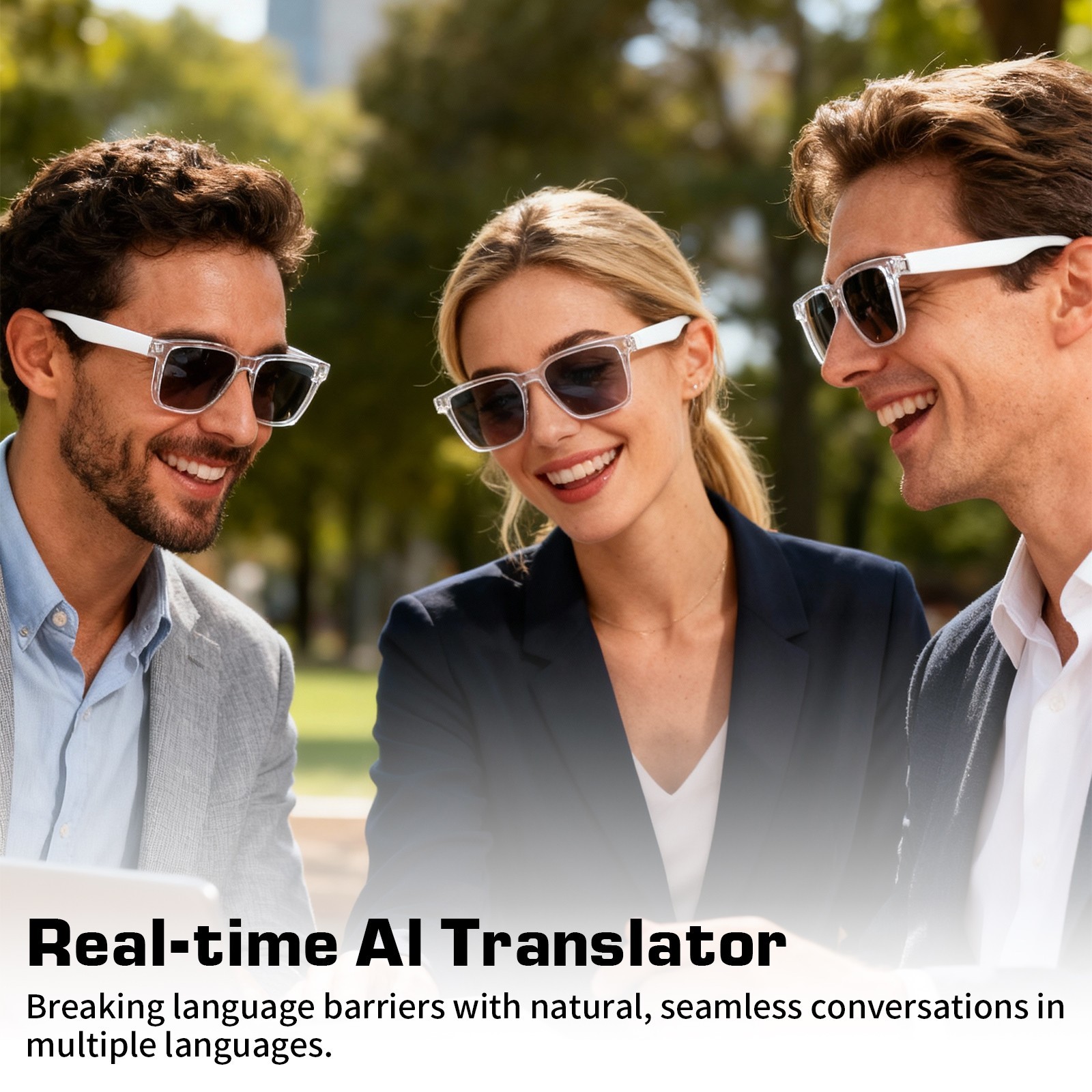 AI Smart Glasses Bluetooth Call Audio Hands-Free Translation for Men and Women