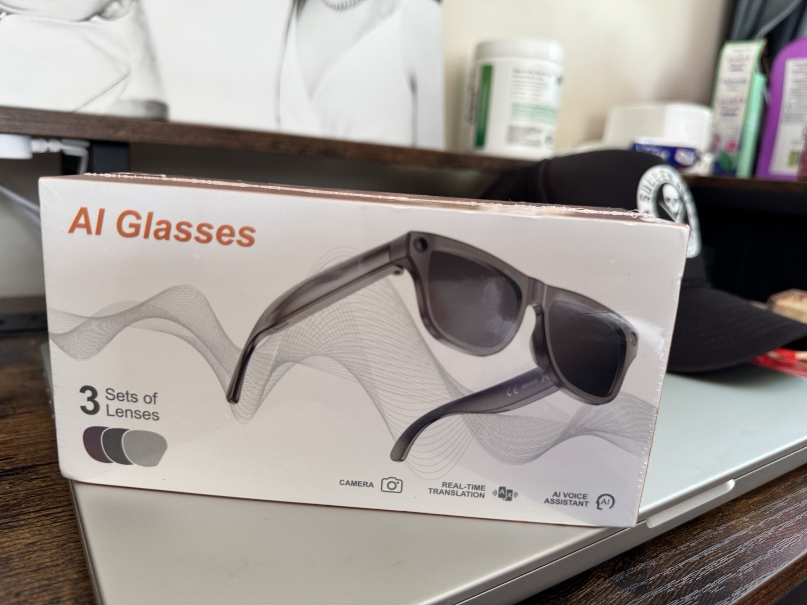 Al Smart Glasses HD Video Recording, Voice Assistant, 3 Lens Sets, factory New!!