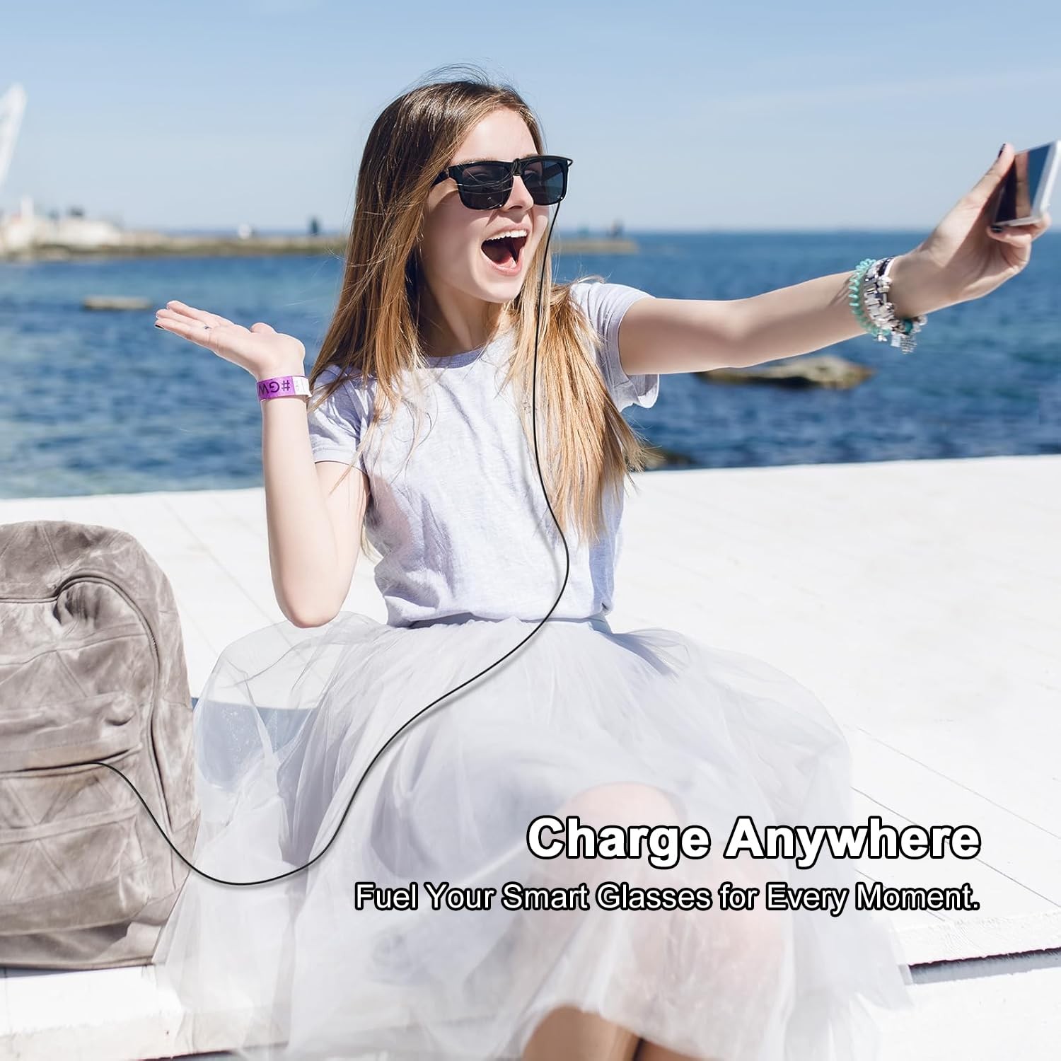 USB-C Charging Cable for Smart Glasses, 1.5m Compatible with High nose