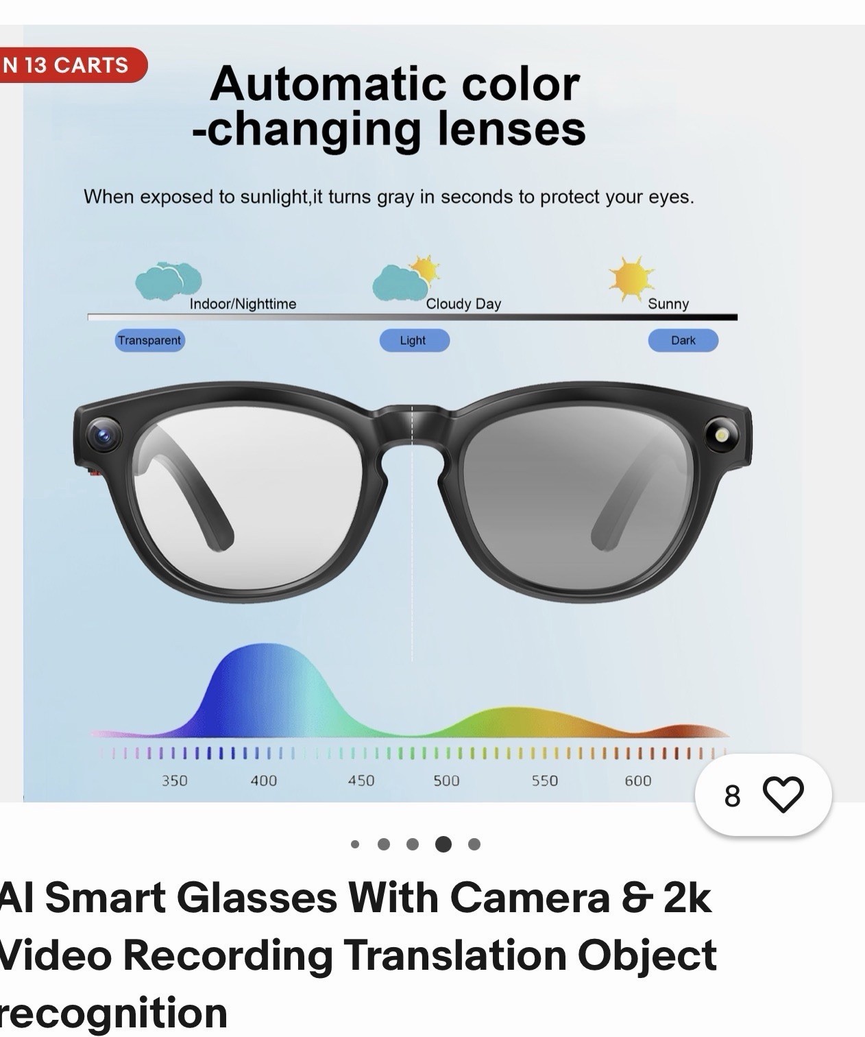 Sealed Stylish Pro AI Smart Glasses-Titanium Alloy-50+ Language Translation-