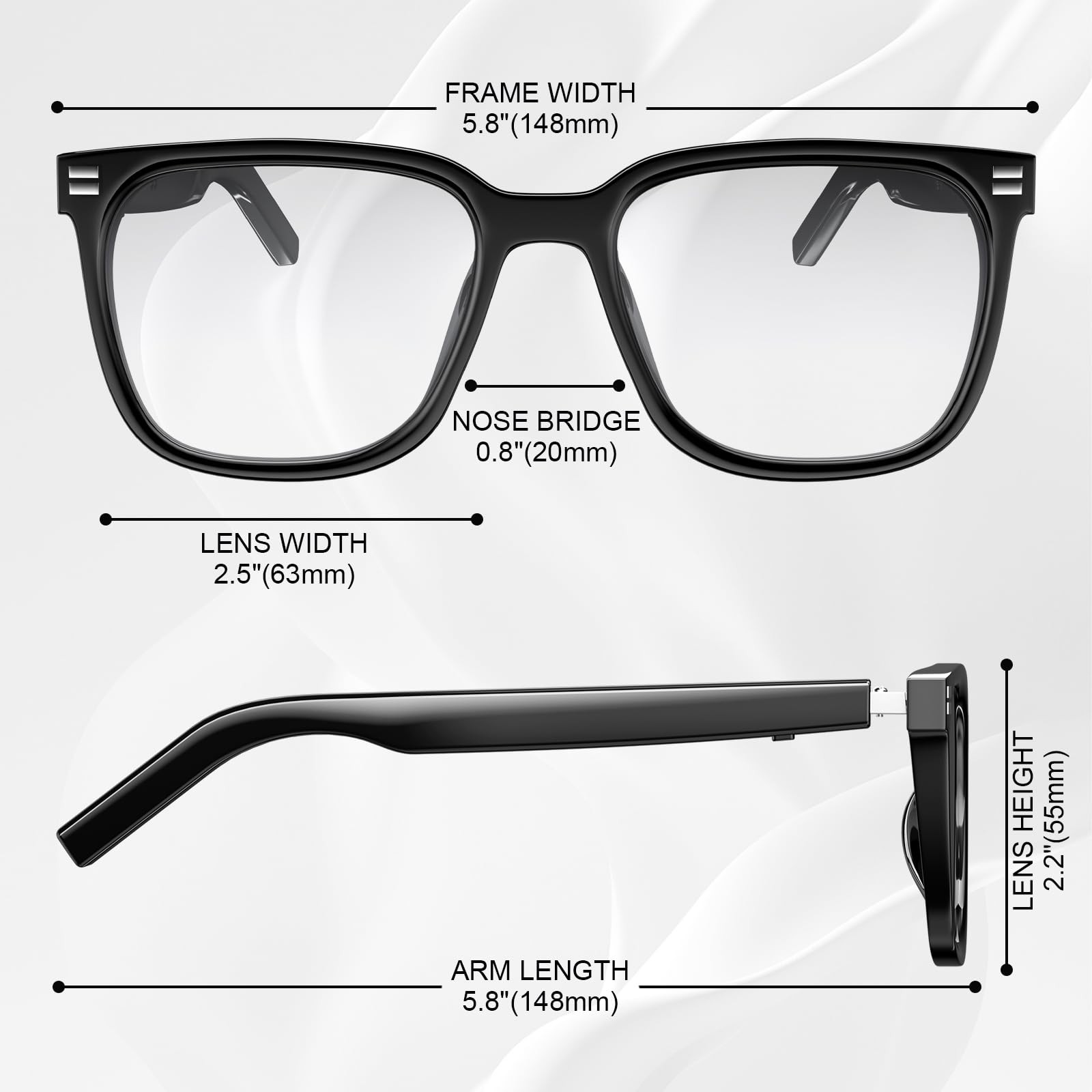 Smart Glasses, Photochromic Anti Blue Light Bluetooth Sunglasses, UV400 Prote…