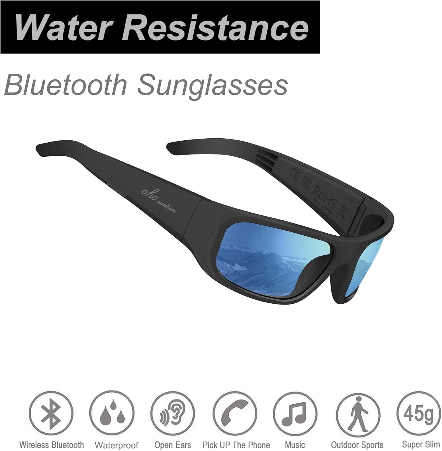 Smart Glasses Polarized Bluetooth Sunglasses UV Protection Voice Control Athl…