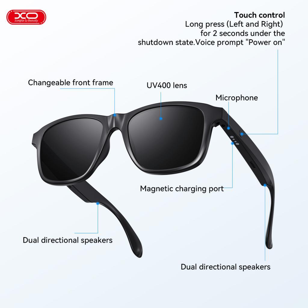 Men Smart Bluetooth Glasses Safety Sunglasses Rectangular Audio UV Protection US