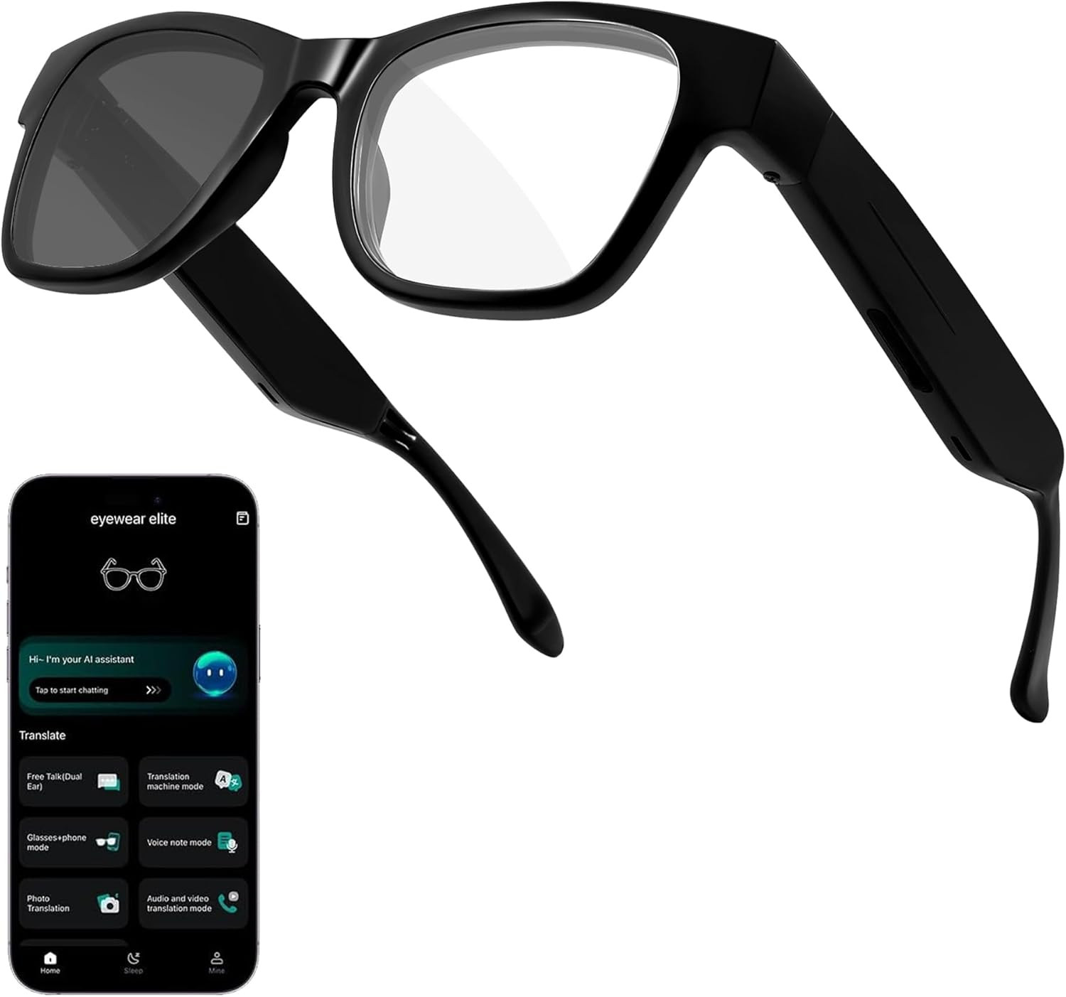 AI Smart Glasses for Men Women Powered by Chatgpt- 164 Languages Translation, Co