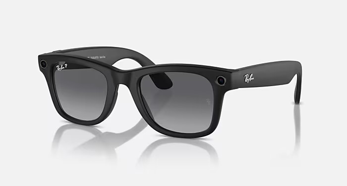 Ray-Ban Meta Wayfarer Smart Glasses Clear To Grey Transitions Matte Black Gen 1