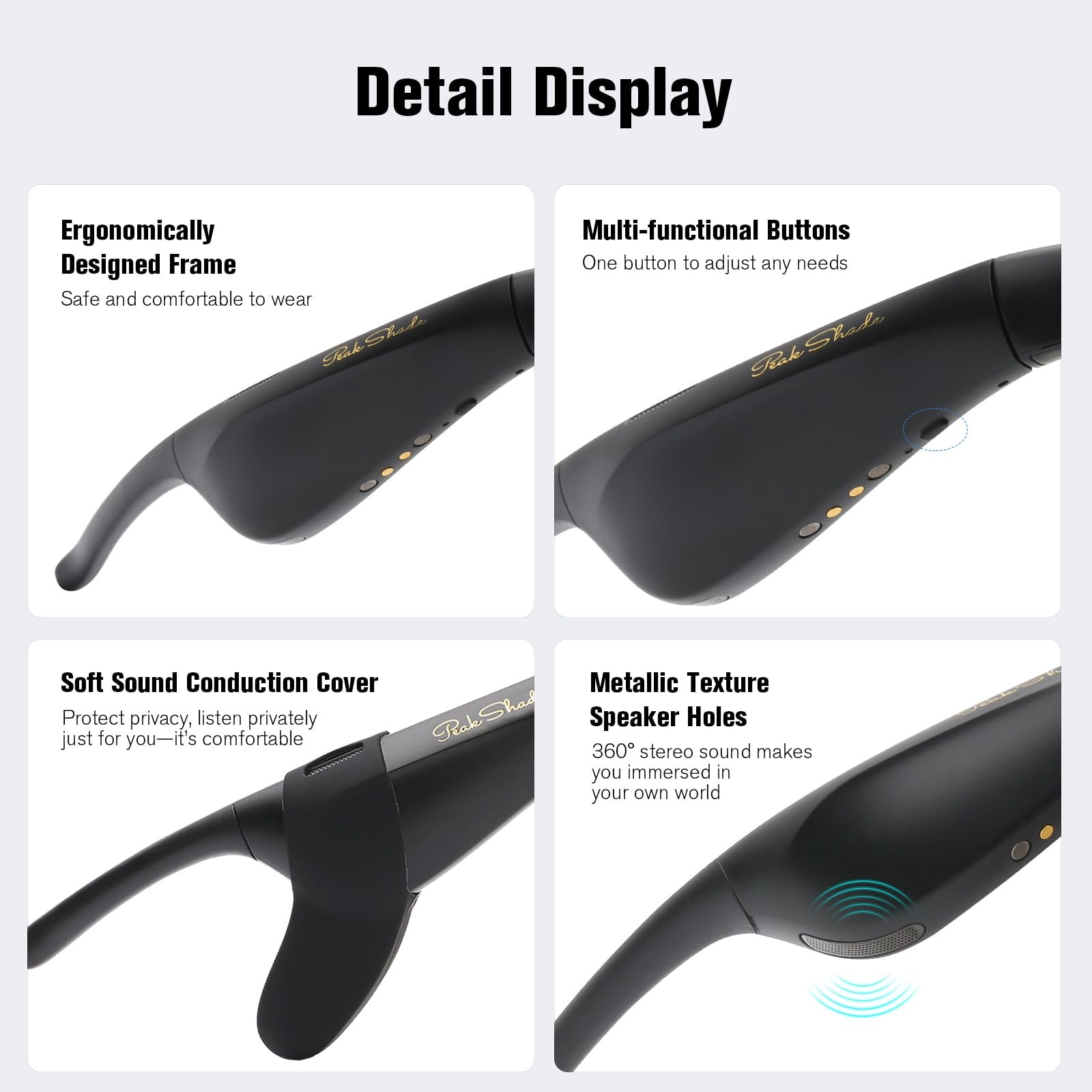 Smart Glasses for Men & Women, Bluetooth 5.3 Sports Sunglasses with Hands-Fre…