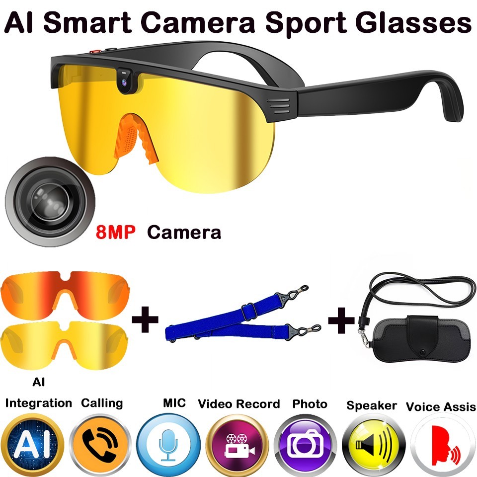 4K HD Smart Glasses AI ntergration Camera Bluetooth Call 290Mah Battery