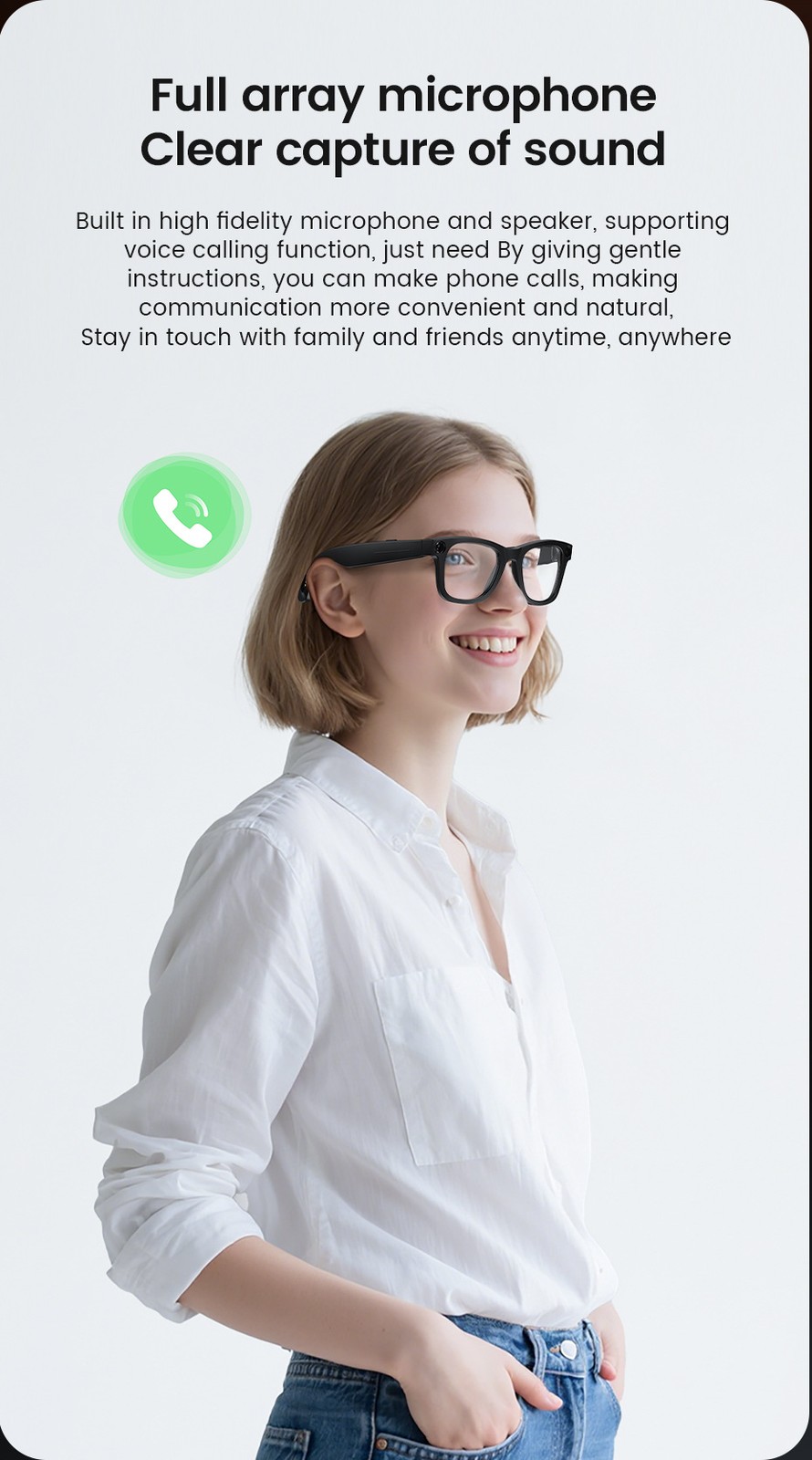 AI Smart Glasses Camera with 800W Bluetooth AI Translation Music Vedio Audio tyh