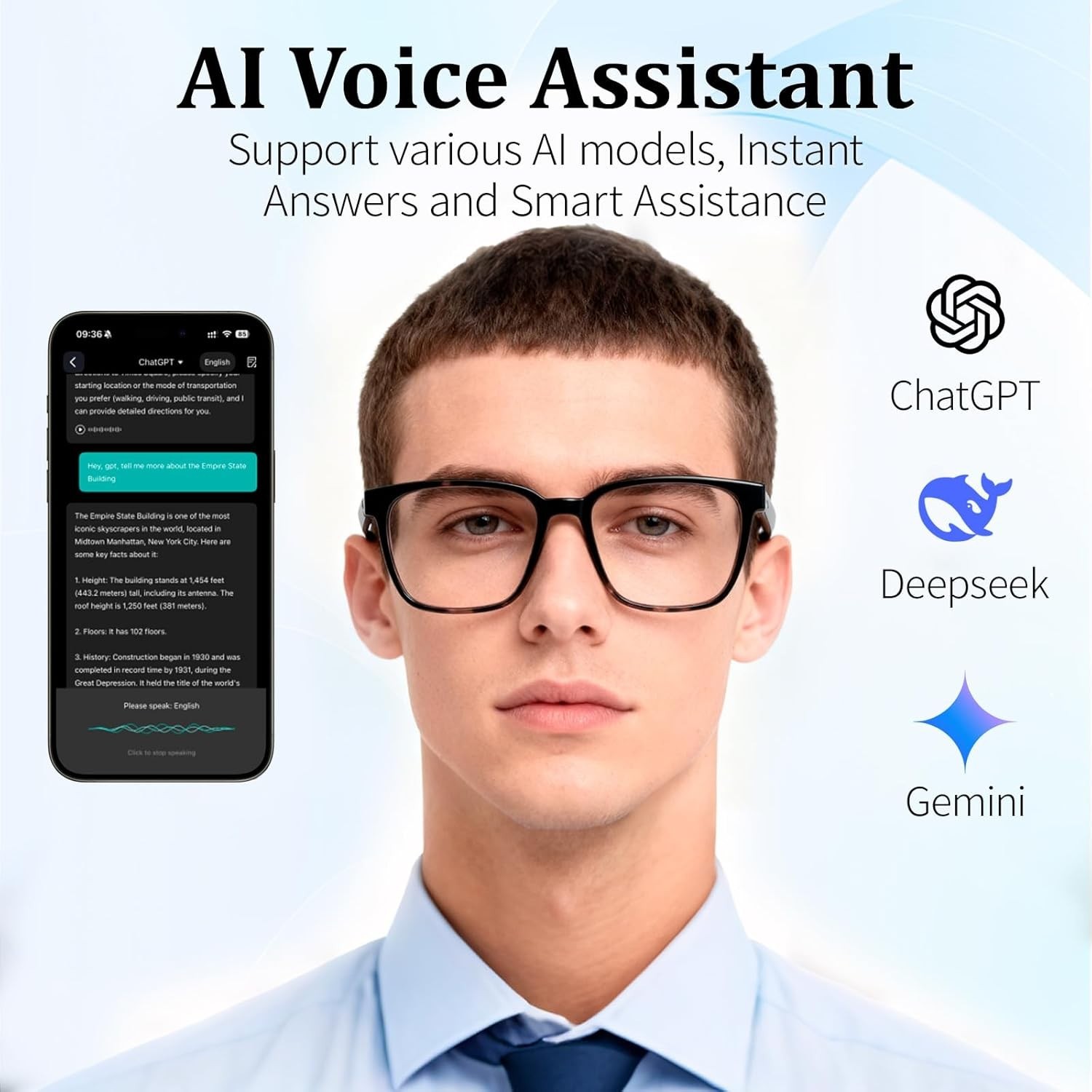 Smart Glasses with Real-Time Translation & Voice Assistant`