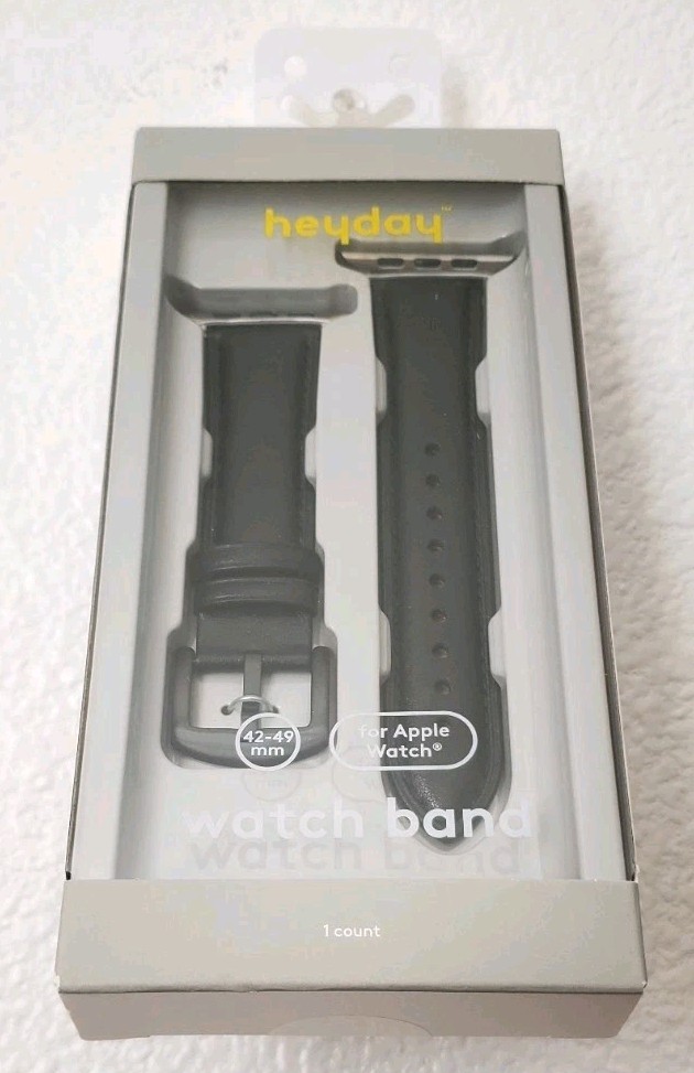 Apple Watch Faux Leather Band 42/49 /41mm For Apple Watch – heyday Black New