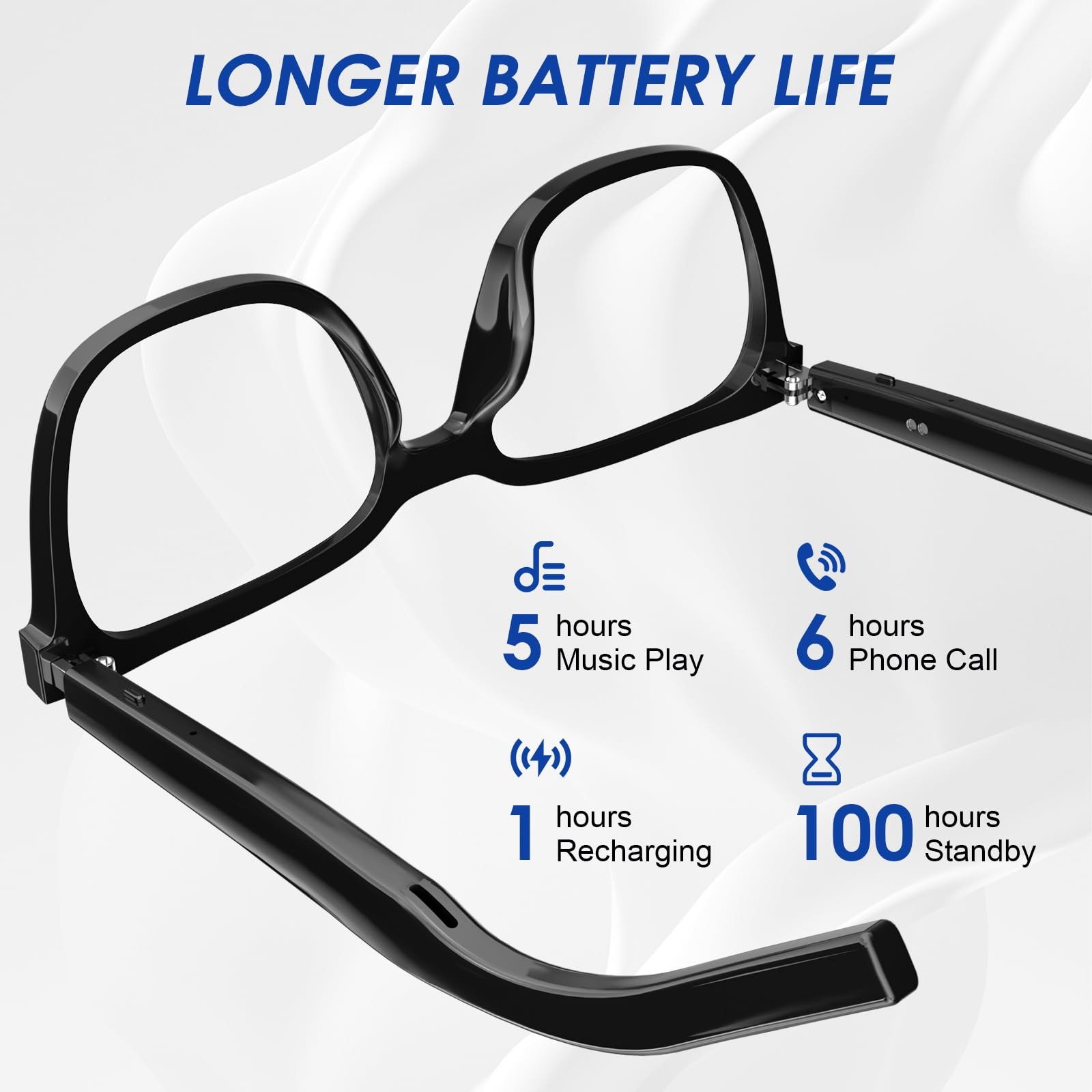 Smart Glasses, Photochromic Anti Blue Light Bluetooth Sunglasses, UV400 Prote…