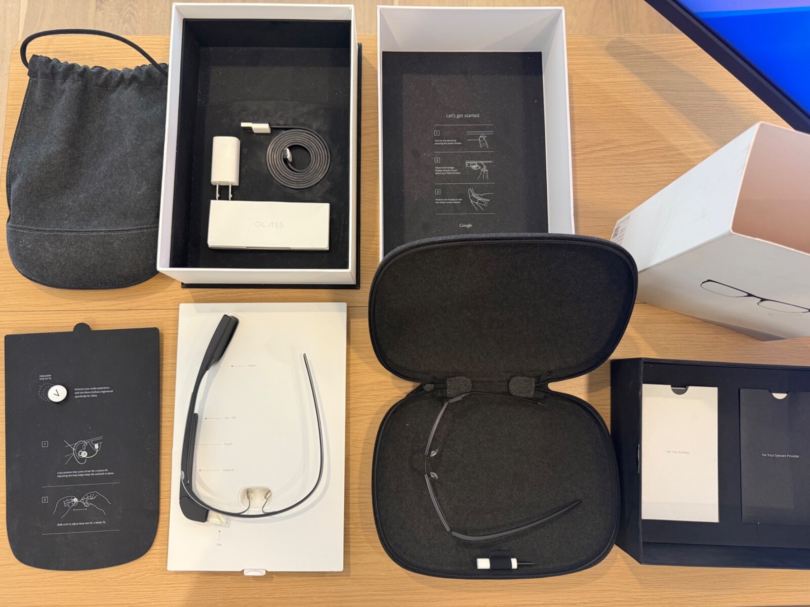 Google Glass XE-C Explorer Edition – Full Kit + Titanium Frame – Charcoal