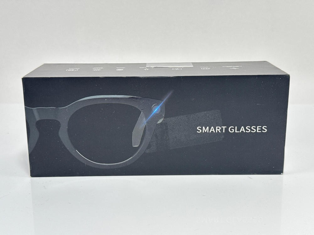 AI Smart Glasses 2K Camera Translation Voice Assistant Lens Set Black