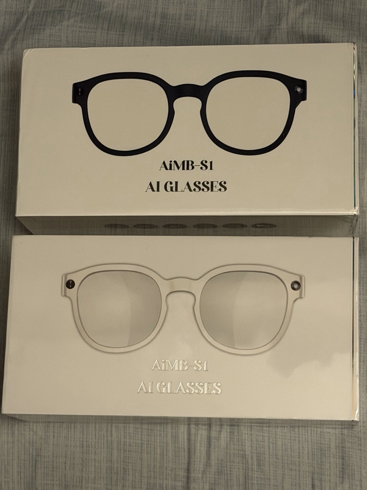 (2) AIMB-S1 AI Smart Glasses HD Black & White Brand New Factory Sealed