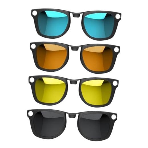 4Pcs Polarized Clip for Ray-Ban Meta Wayfarer & Gen 2 Black+yellow+blue+orange