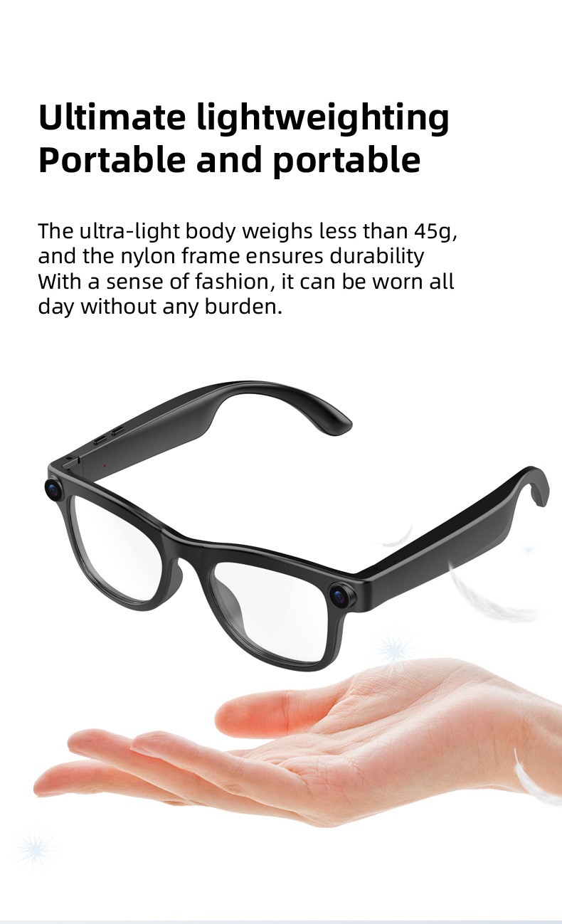FG02 Smart Glasses with 8MP Camera Translation Calling Functions Recording BFF