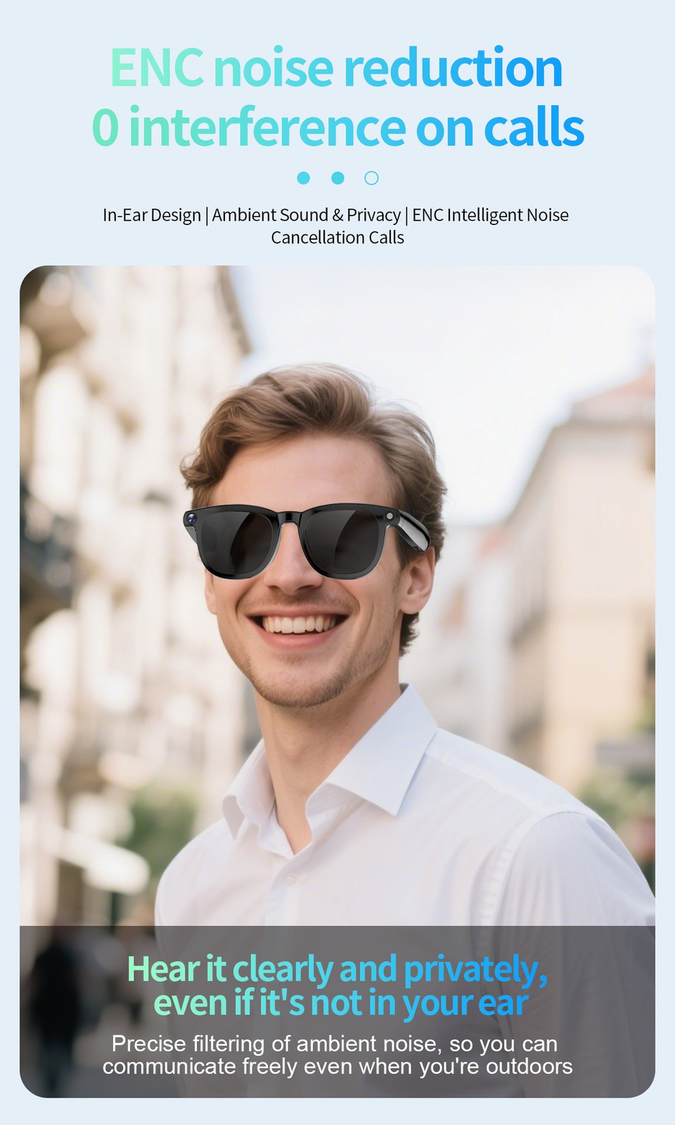 JS01 Pro Smart Glasses with 12MP Camera, AI Translation Video / Audio Recording