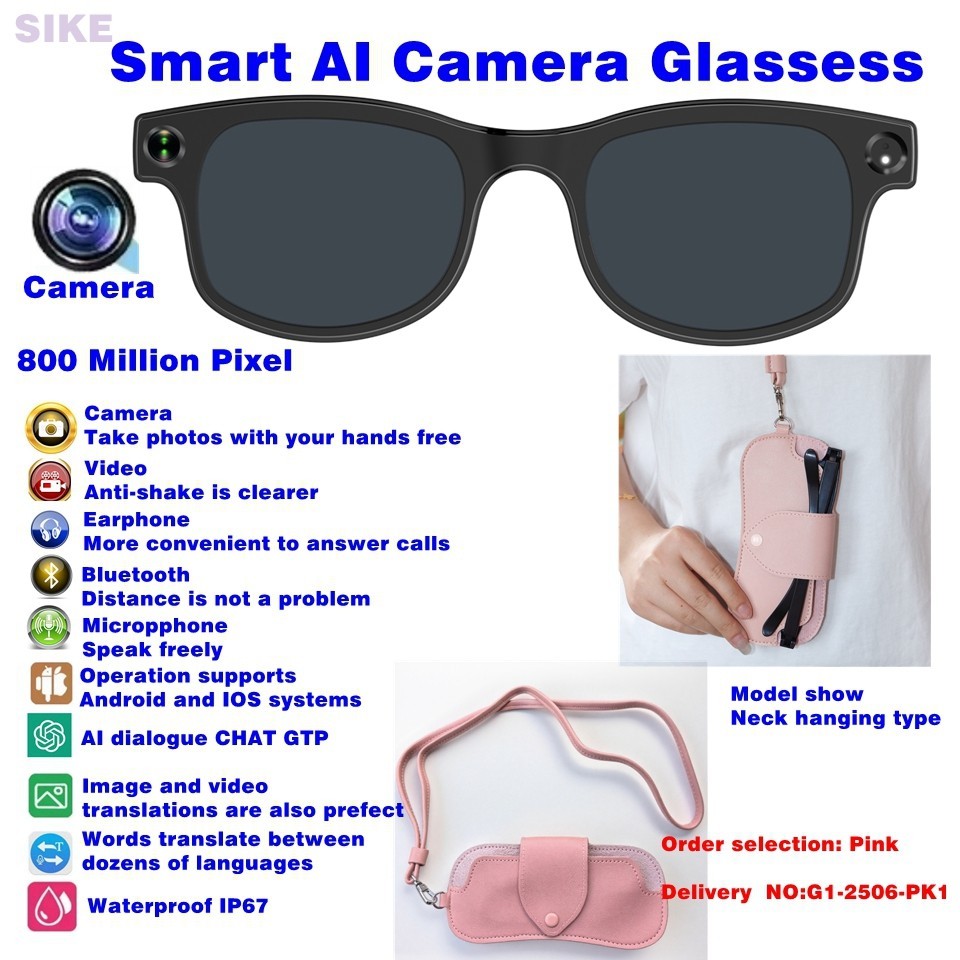 Video Recording Eyewear/Sunglasses Chat-GPT AI Smart Glasses Bluetooth Earphone