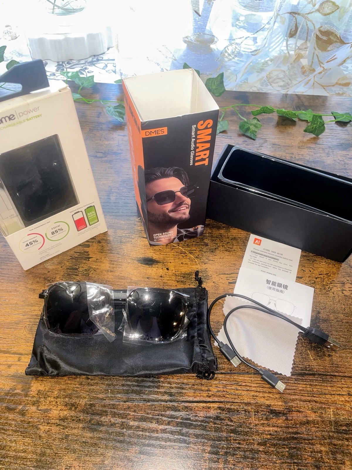 DMES Black SG-12 Pro AI Smart Audio Sun Glasses – AI Translation, MSRP $339.99