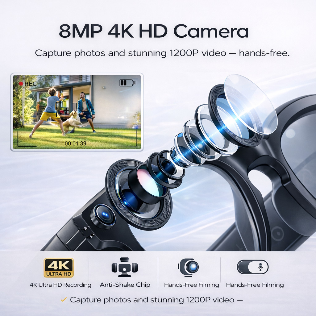 Smart Glasses Camera Ai Translation Glasse Photo Video Recording Waterproof