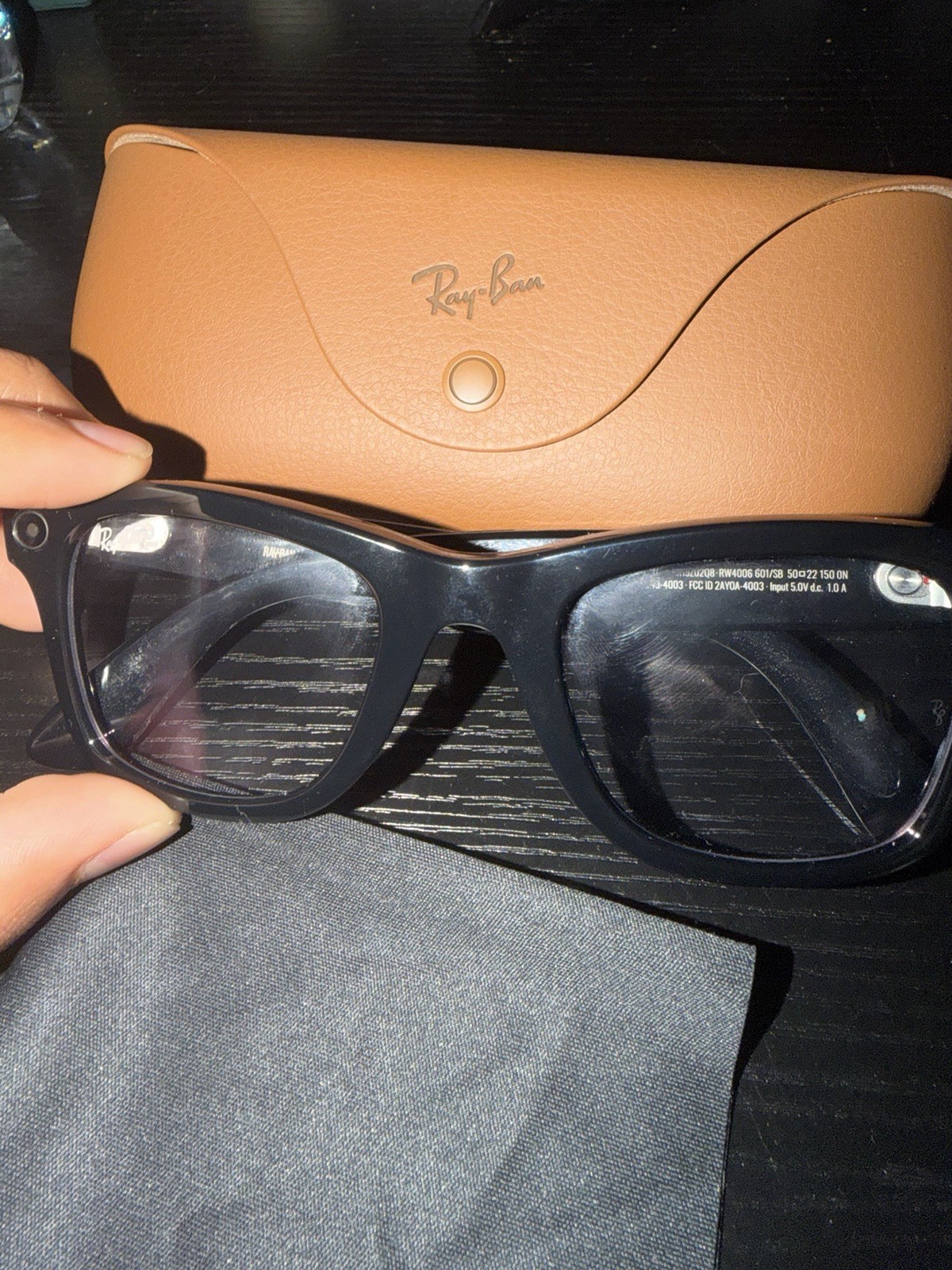 Ray-Ban Meta Wayfarer Smart Glasses RW4006 Black Bluetooth Wi-Fi with Case Box