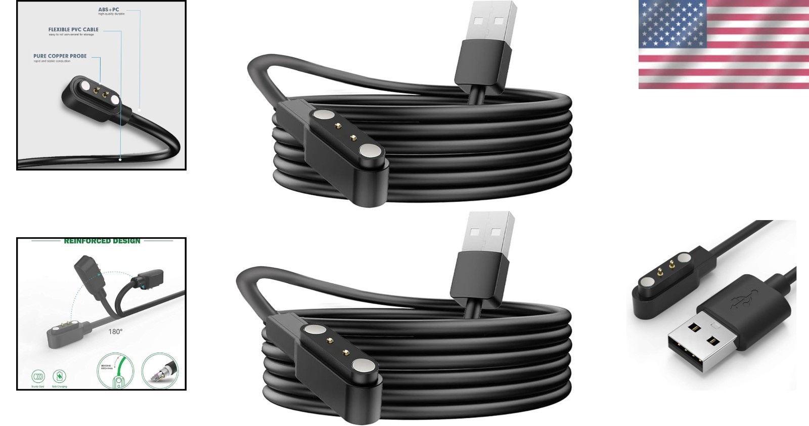 Lightweight USB Type A Charger for KOIPSSE V03 Smart Glasses – Safe & Portable