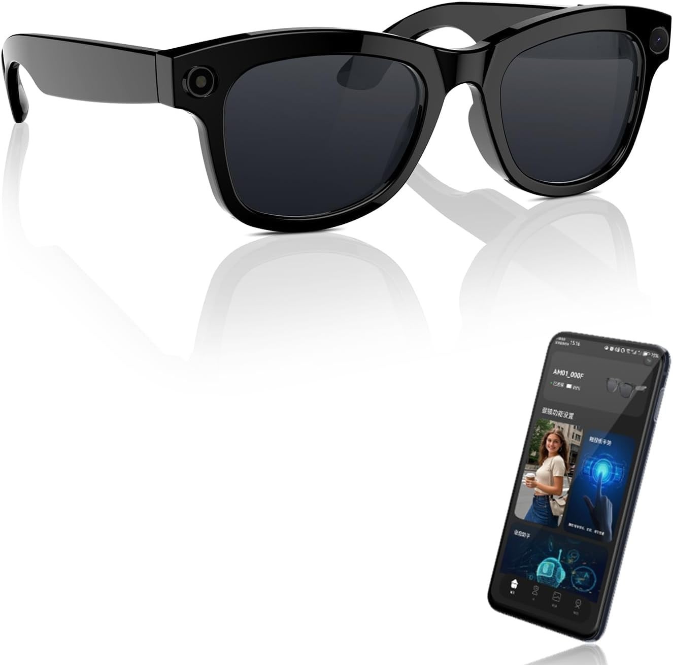 Al Smart Glasses with ChatGPT&800W Camera Video Recording