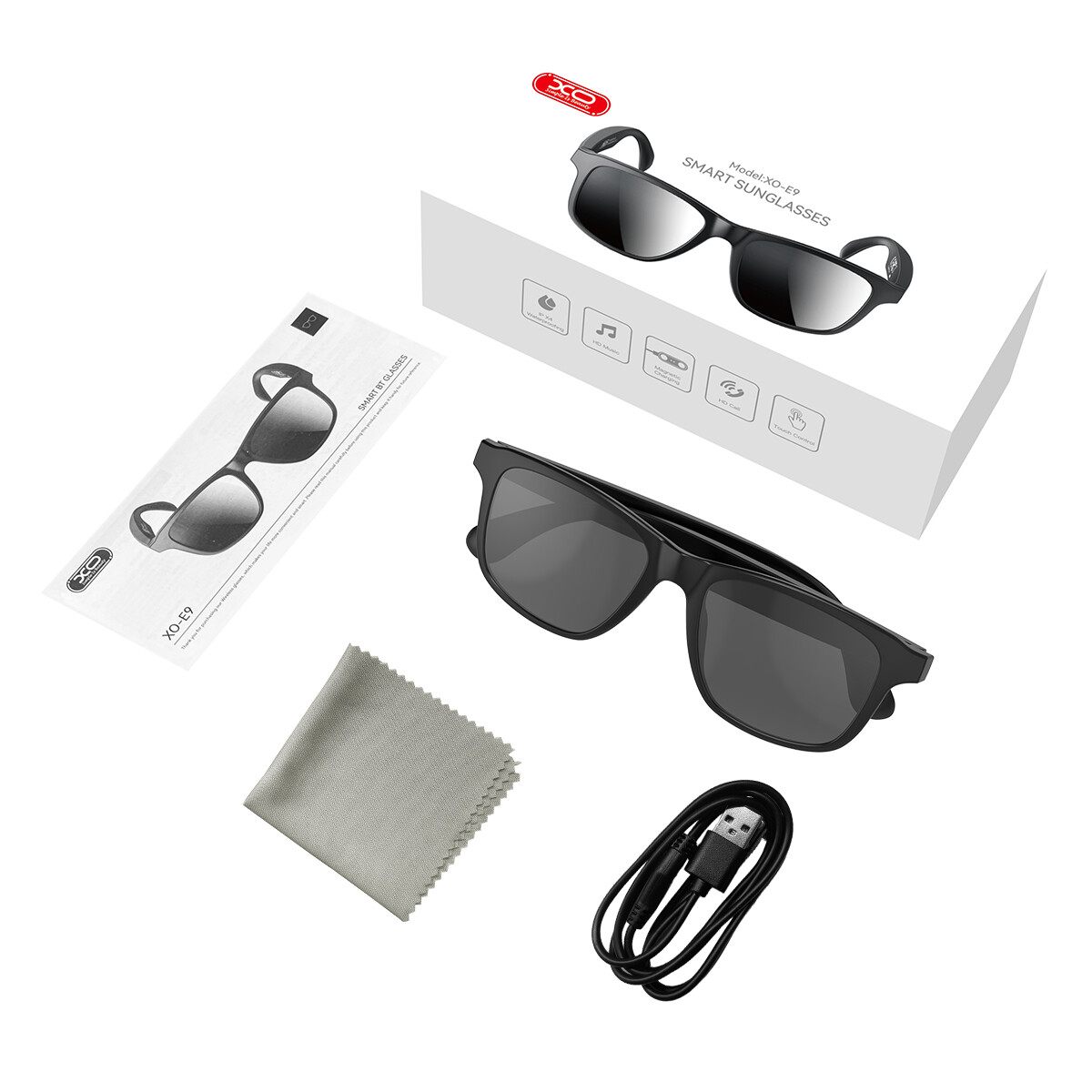 Men Smart Bluetooth Glasses Safety Sunglasses Rectangular Audio UV Protection US