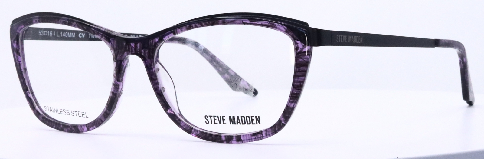 G1N with tags Steve Madden TWIRLSS Purple Multicolor Womens Cat Eye Eyeglasses 5