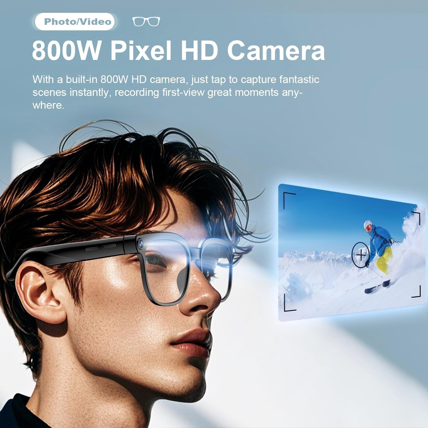 AI Smart Glasses 1080P Camera Video Recording Sunglasses Open-Ear Audio Real-Tim