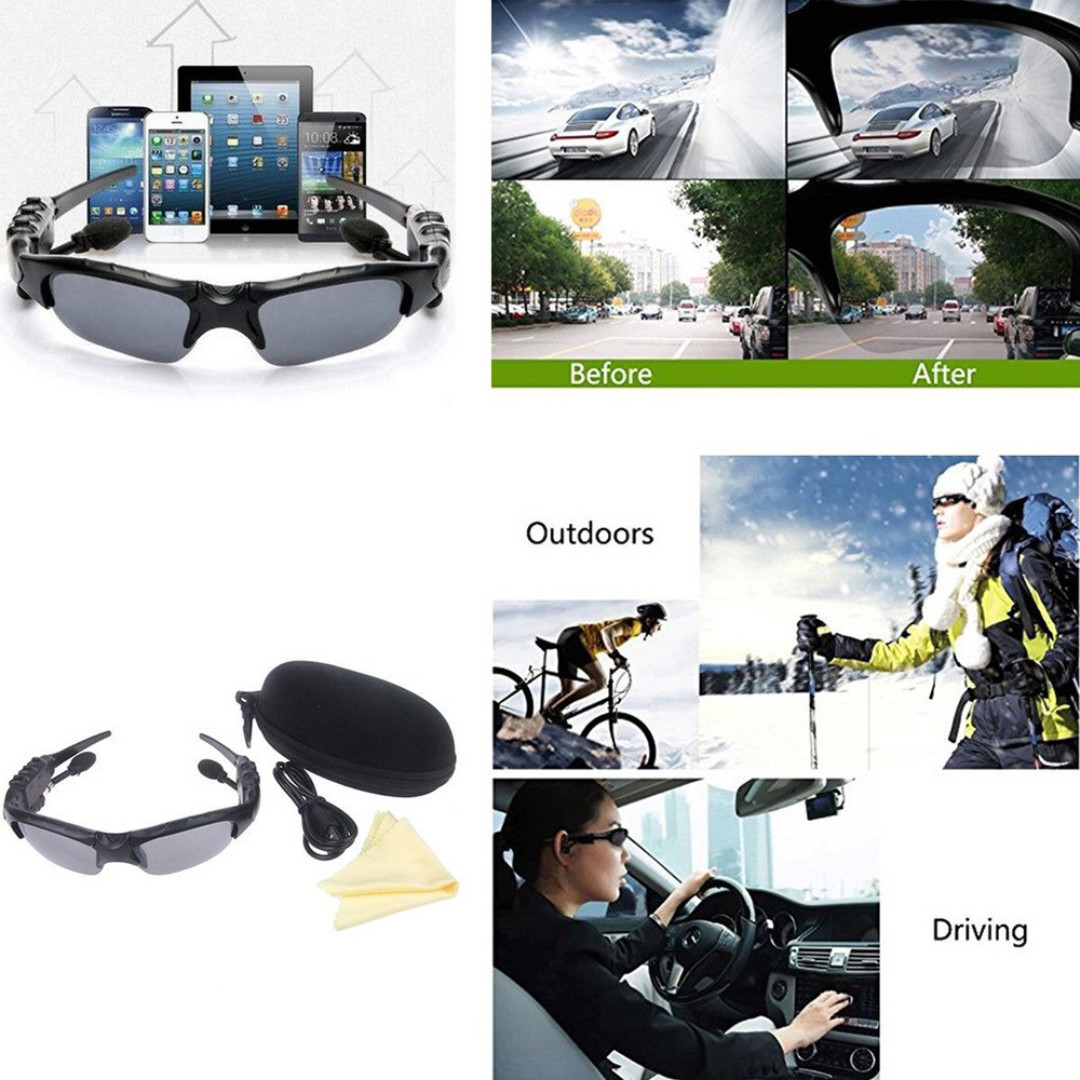 Wireless Bluetooth Glasses Music Headset Audio Hands-free Calls Smart Sunglasses