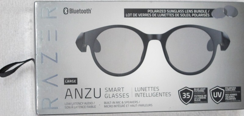 Razer – Anzu Smart Glasses Large Round Frame Bundle with Blue Light Filter