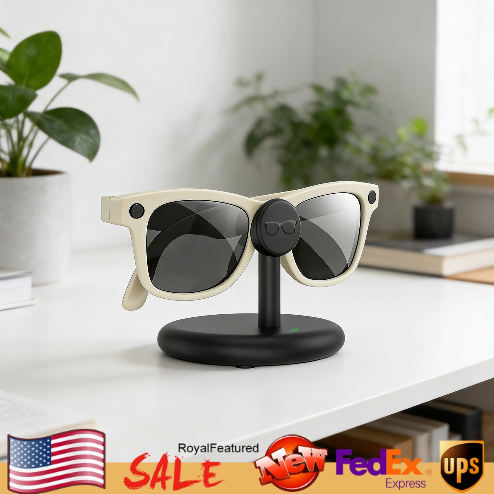 Fast Charging Dock for Meta Ray-Ban Smart Glasses, USB-C Charger Stand