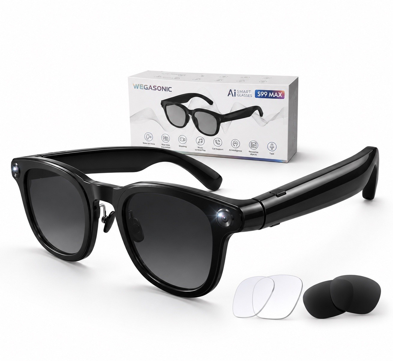 Smart AI Glasses with Camera – TRUE HD Recording, Bluetooth, Hands-Free Vide