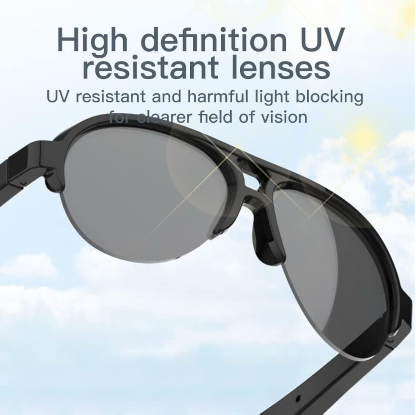 IPX4 Waterproof Glasses Wireless Bluetooth 5.0 Sunglasses