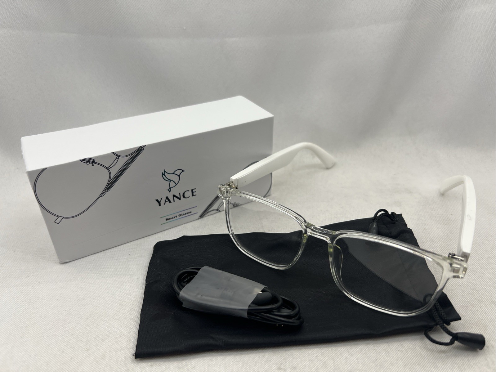 Yance Bluetooth Enabled Smart Glasses – Blue Light Blocking w/Audio Clear White