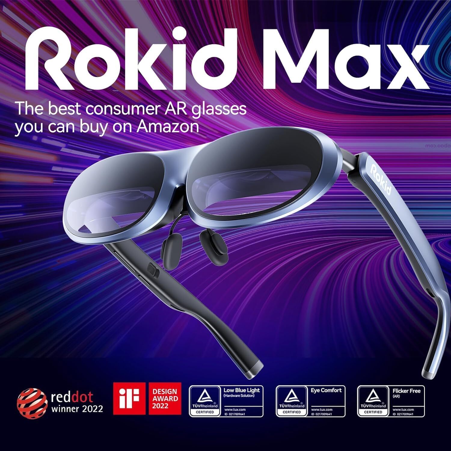 Rokid Max 3D Smart AR Glasses Station 360 inch 3D Giant Screen VR Gaming Glasses