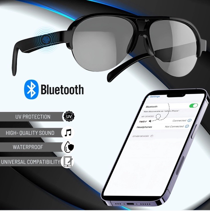 Bluetooth Smart Glasses Open Ear Sunglasses Music Call UV Lenses Men Women