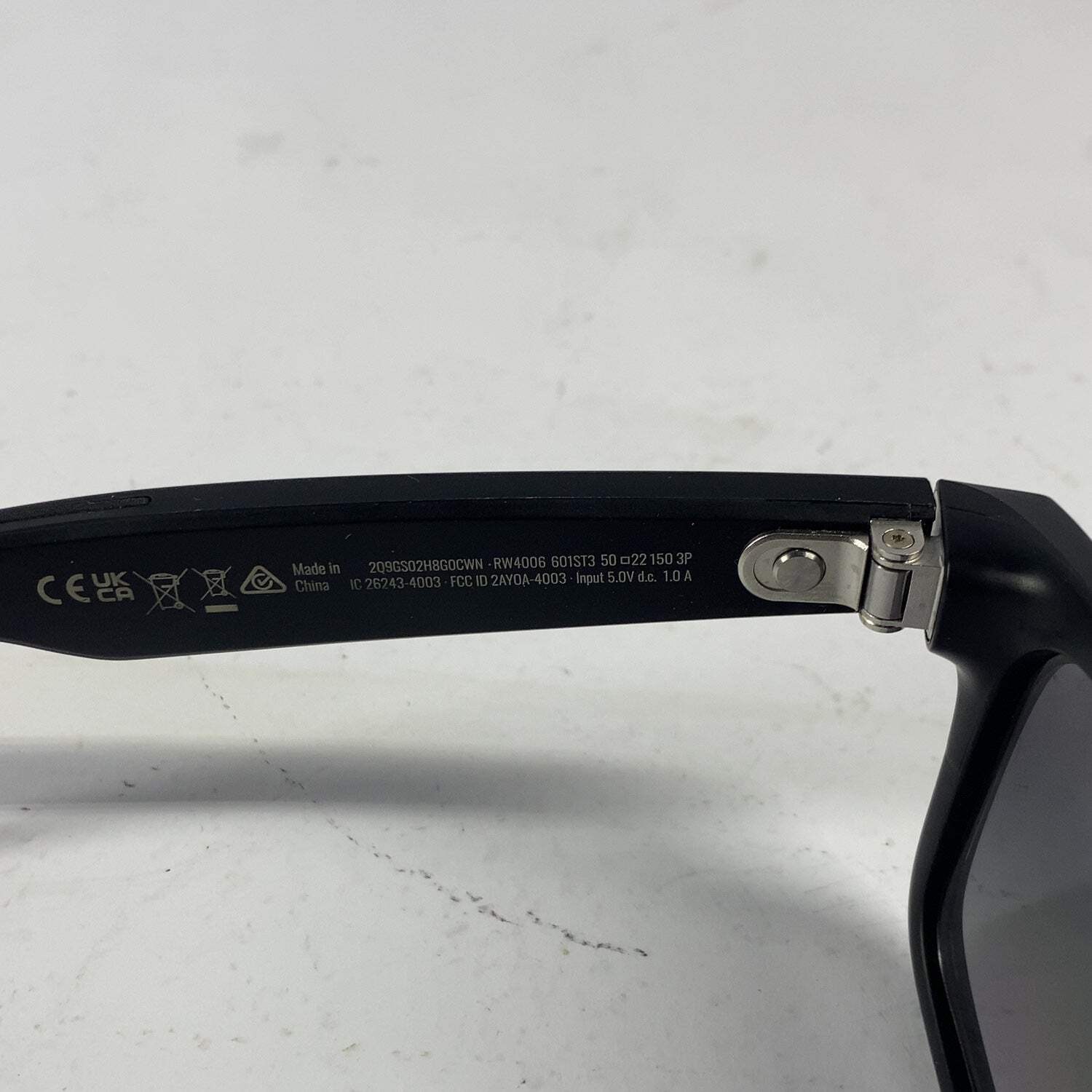 Ray-Ban Meta Wayfarer Gen 1 Matte Black Standard RW4006 601ST3 AI Smart Glasses