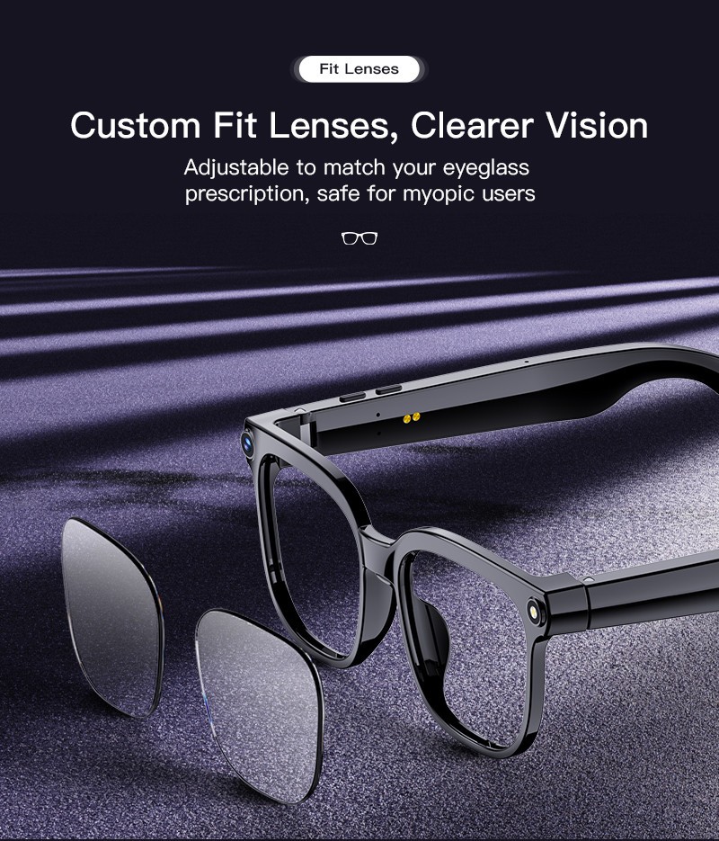 AI Smart Glasses with Camera 4K HD Video Photo Capture Real-Time Translation